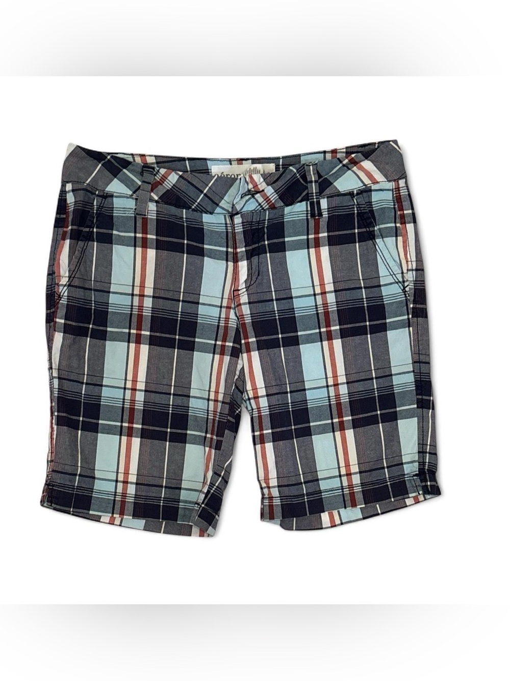 Vintage Y2K Plaid Navy Aeropostale Bermuda Jort Shorts
